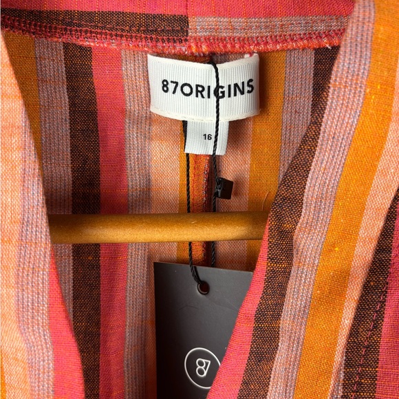 NWT 87Origins Vibrant Striped Button-Down Women’s Shirt, Size 16 - Picture 3 of 13